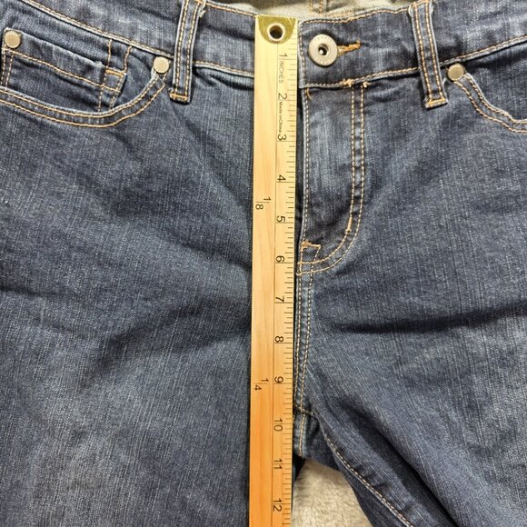Torrid Crop Boyfriend Jeans Womens 12 Blue Vintage Stretch Raw Hem Distressed - Picture 9 of 10